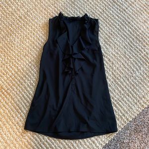 Black Ruffle Collar Blouse - Workwear Blouse